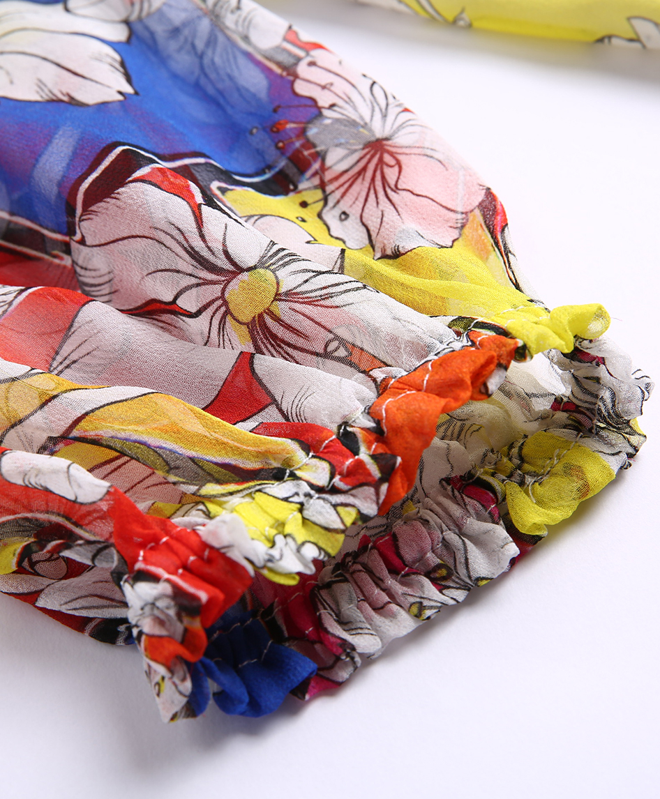 Tops - Flowers Printed silk georgette top